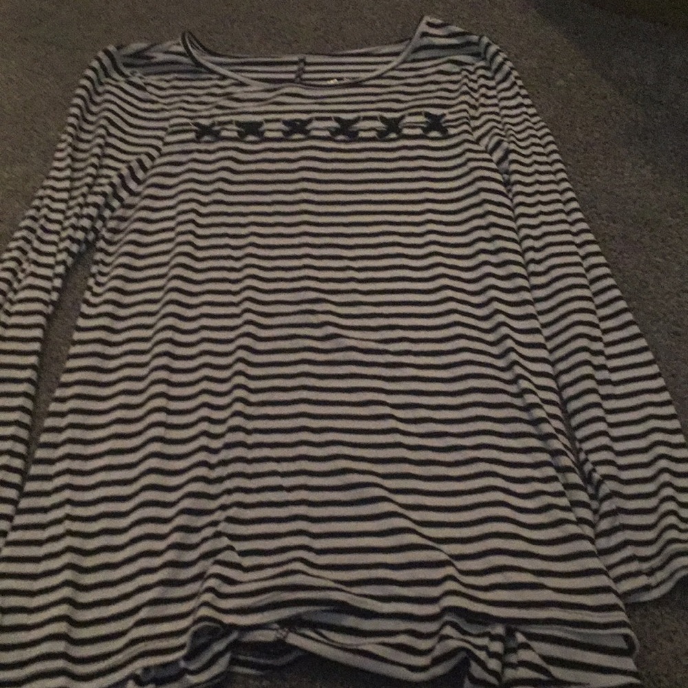 Justice size 10 Black and white striped Longsleeve